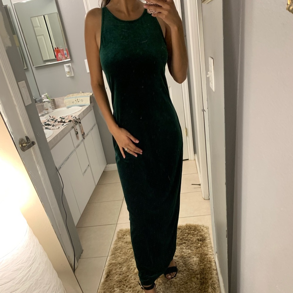 Vintage Evergreen Velvet Dress
